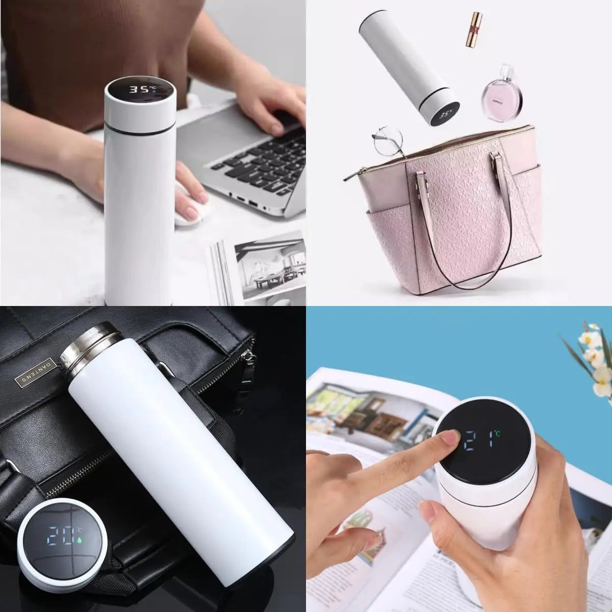 500ml thermal mug with temperature display