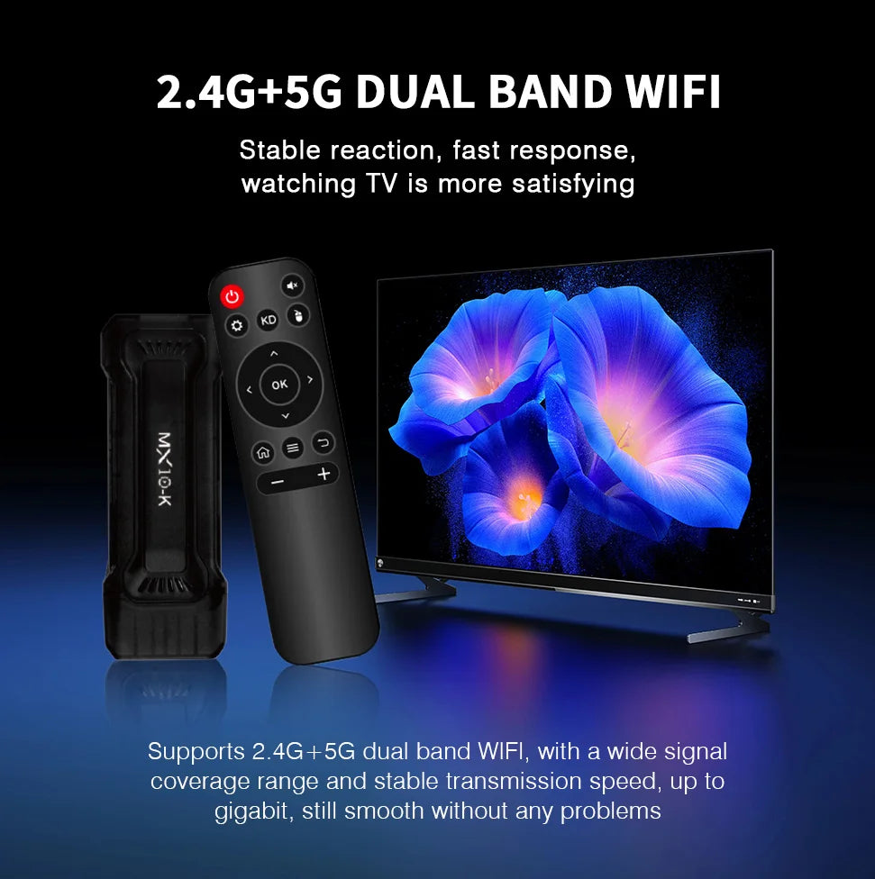 Android TV Stick 4K Ultra HD – Android 14.0, Dual Band WiFi & S905L CPU