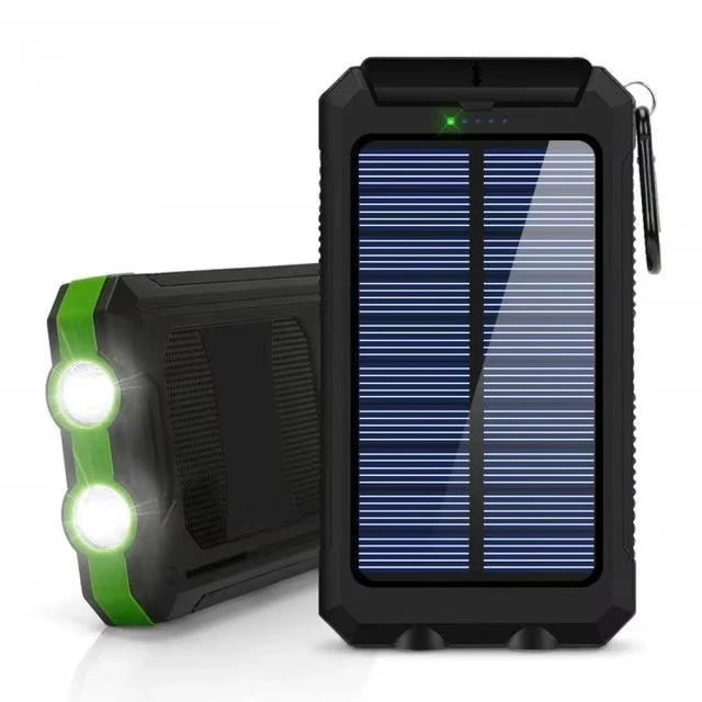 80,000mAh Solar Power Bank – Fast Charging, Dual Flashlight & Built-in Compass