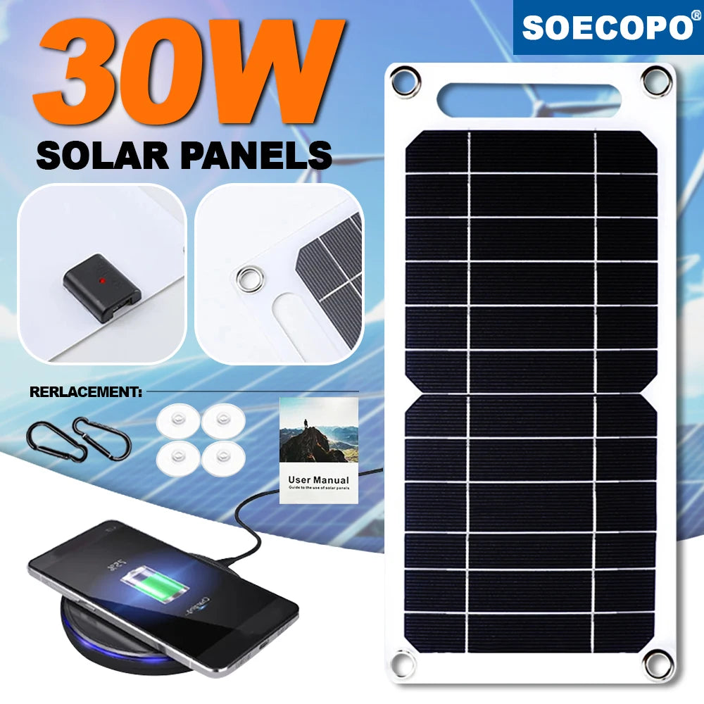 30W Portable Solar Panel Charger