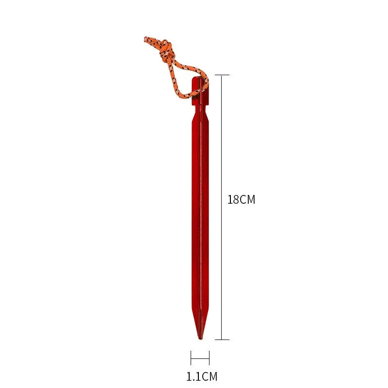 Aluminum Tent Stakes Kit - 10 Pieces, Lightweight & Durable, High Visibility