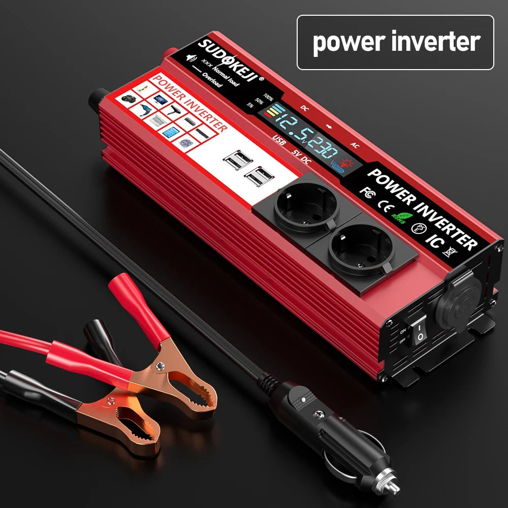 1000W Power Inverter (4000W Peak) DC 12V to AC 220V – High Performance