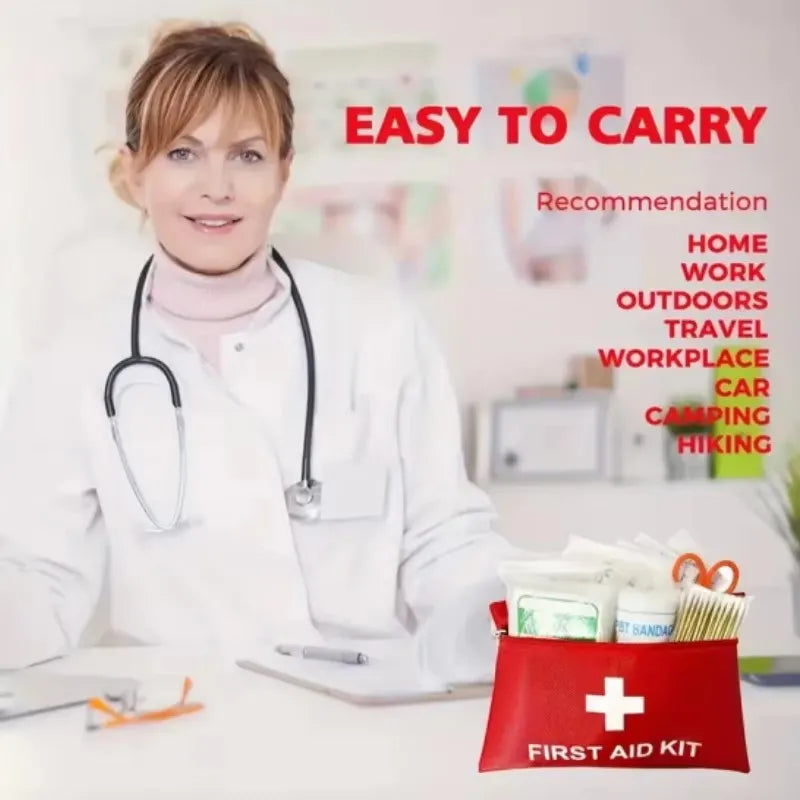 14pcs Compact First Aid Kit – Essential for Travel, Camping, and Emergencies