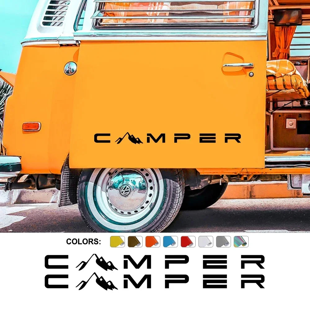 "CAMPER" Mountain Vinyl Decal