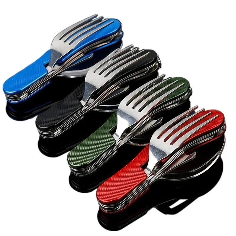 4-in-1 practical cutlery for camping and survival.