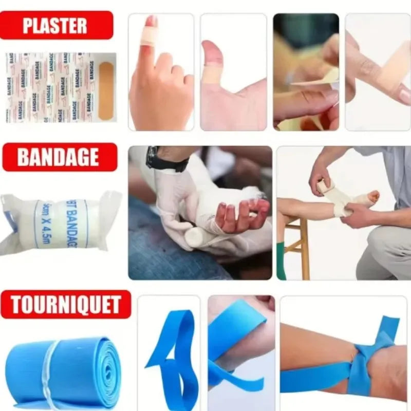 14pcs Compact First Aid Kit – Essential for Travel, Camping, and Emergencies