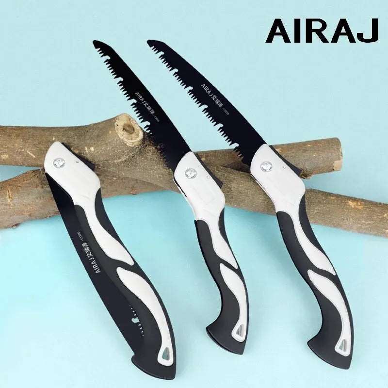 AIRAJ Professional Folding Saw – SK5 Steel Blade for Camping & Pruning
