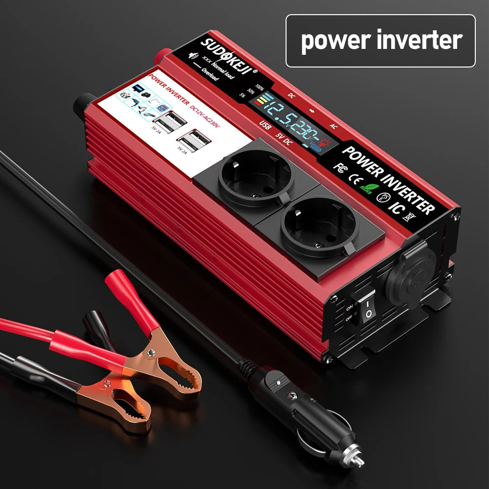 1000W Power Inverter (4000W Peak) DC 12V to AC 220V – High Performance