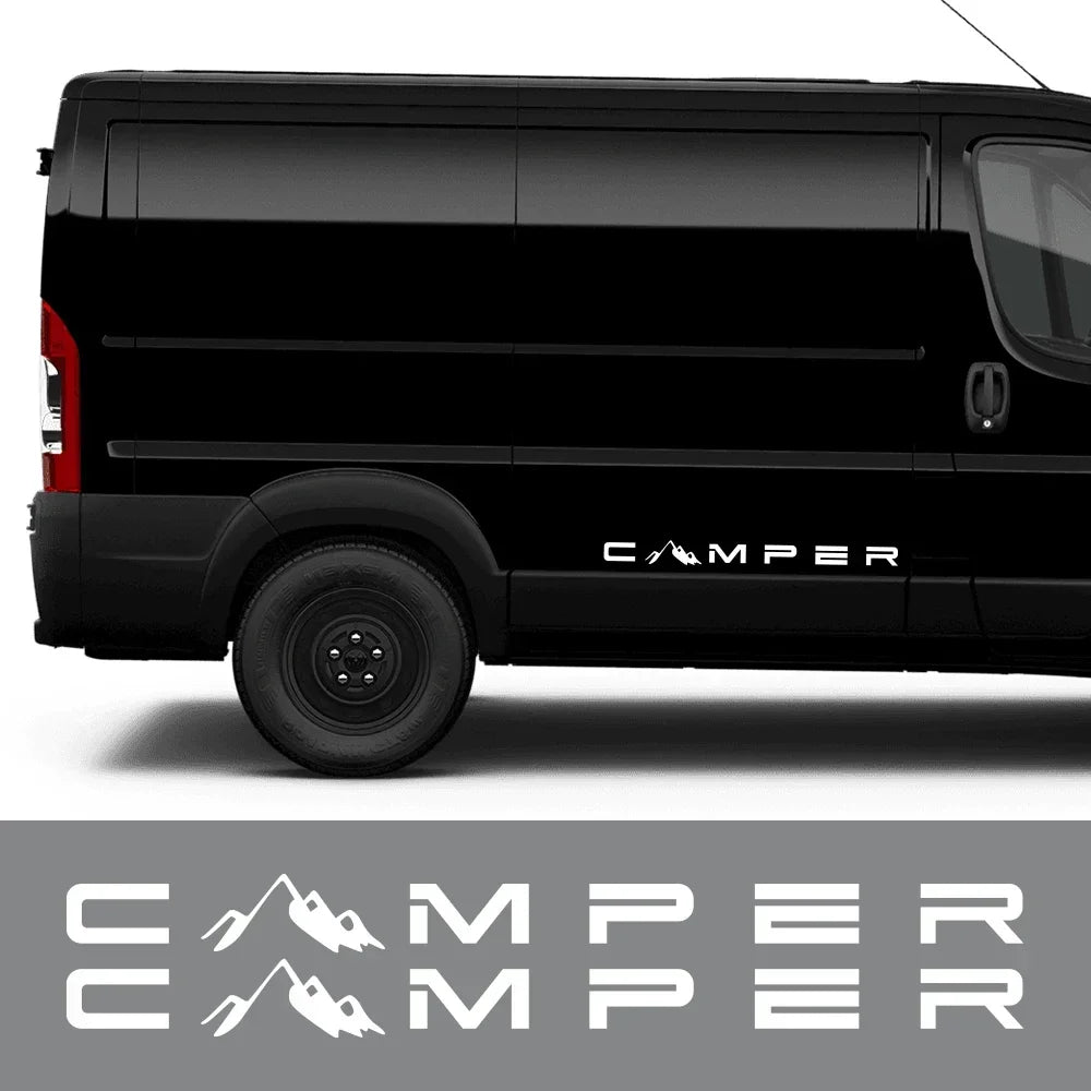 "CAMPER" Mountain Vinyl Decal